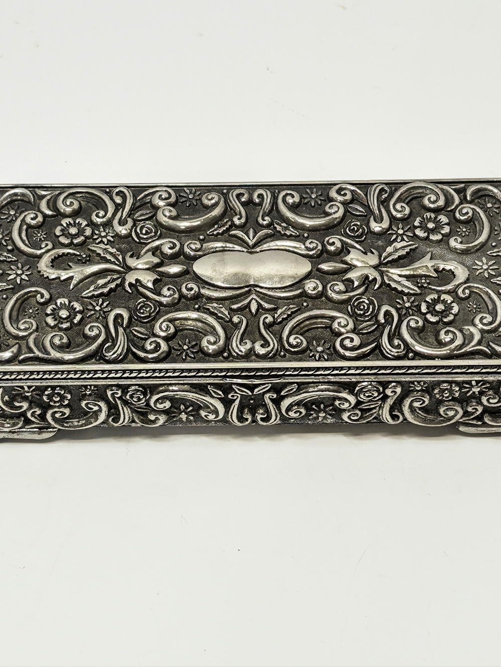 Vintage Godinger Silver Plate Floral Scrollwork Jewelry Box